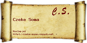 Czeke Soma névjegykártya